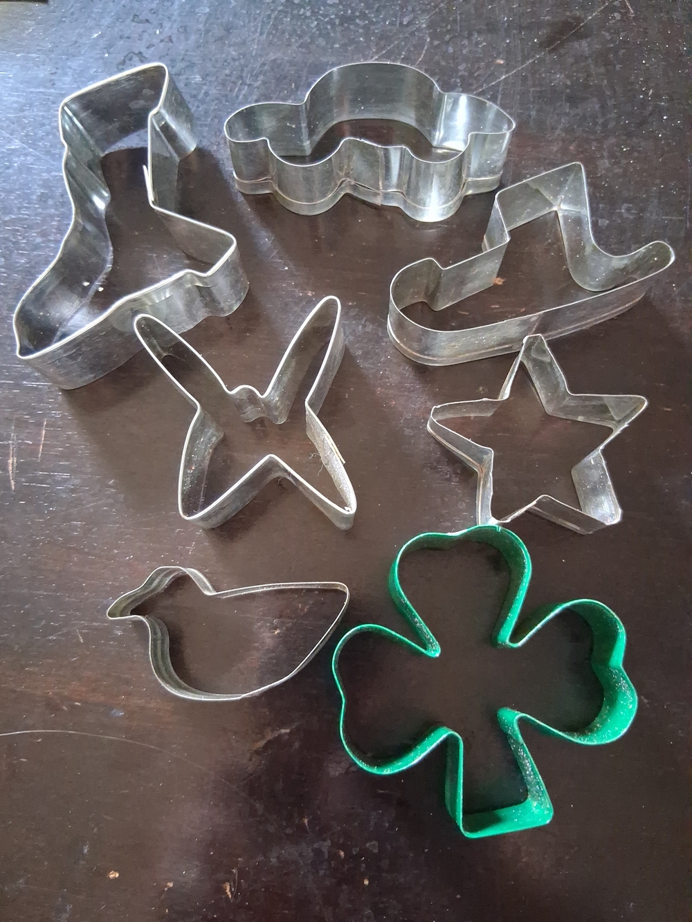 Lot Of Seven Cookie Cutters. Six Vintage One New
